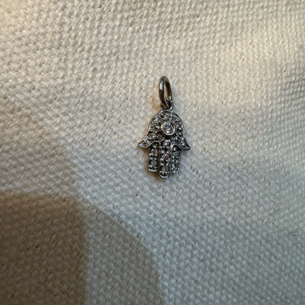 Sydney Evan 14k White Gold & Diamond Hamsa Small Charm - Picture 7 of 12